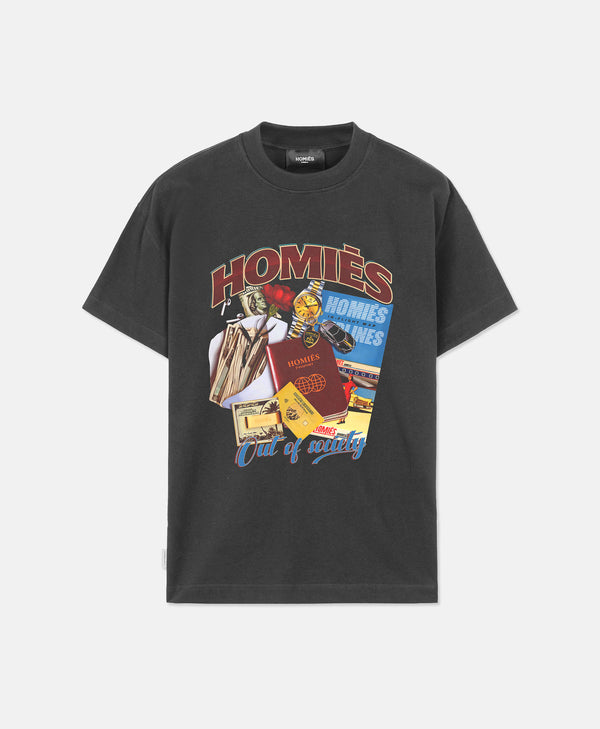 OUT OF SOCIETY T-SHIRT VINTAGE GREY