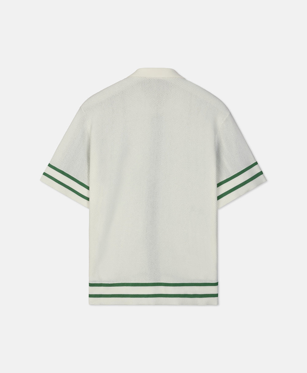 HOMIÉS PADEL CLUB  POLO KNIT WHITE GREEN