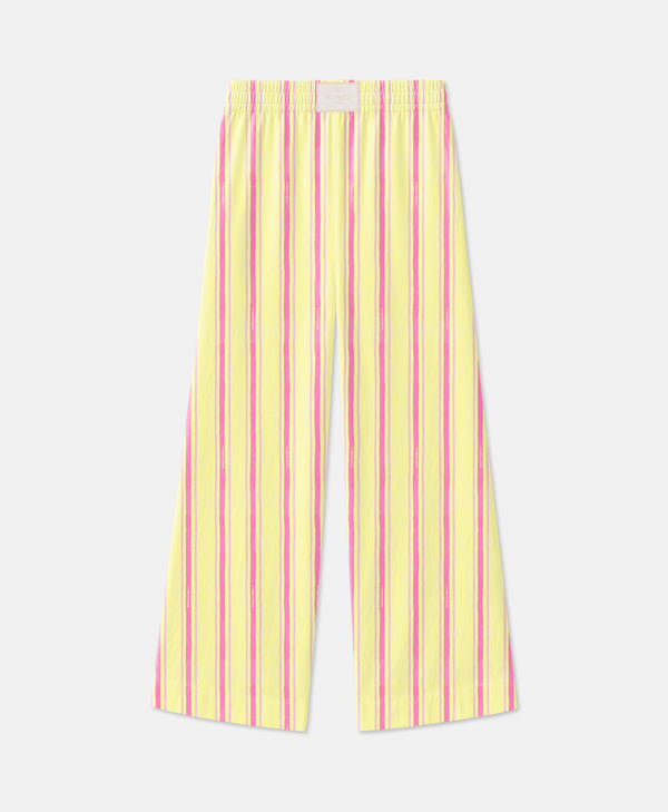 STRIPES WOMAN PANTS YELLOW PINK