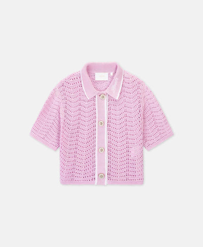 KNIT WOMAN CROP POLO PINK