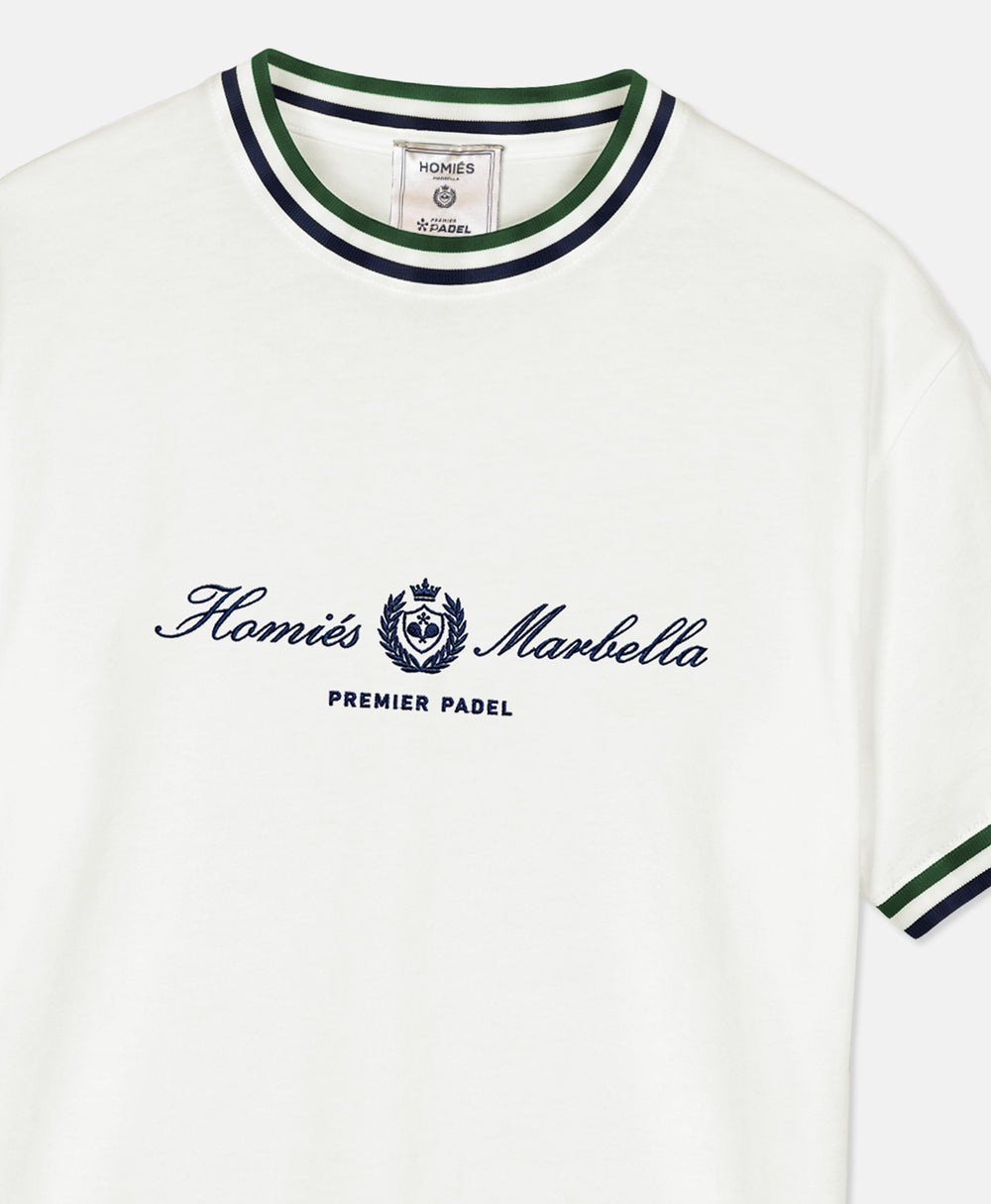 PREMIER PADEL CREST T-SHIRT VINTAGE WHITE