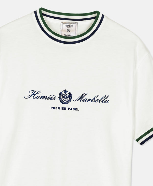 PREMIER PADEL CREST T-SHIRT VINTAGE WHITE
