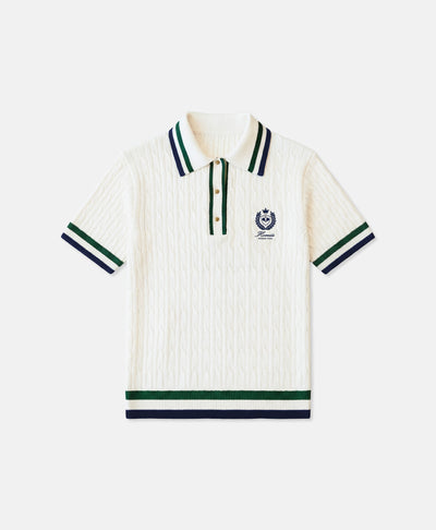 PREMIER PADEL CREST WOMAN POLO KNIT VINTAGE WHITE