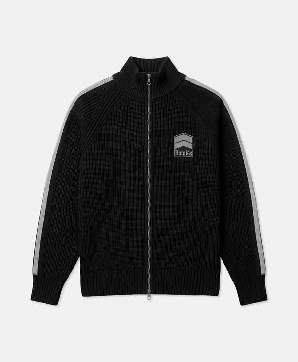 RACING ZIPPER CARDIGAN BLACK