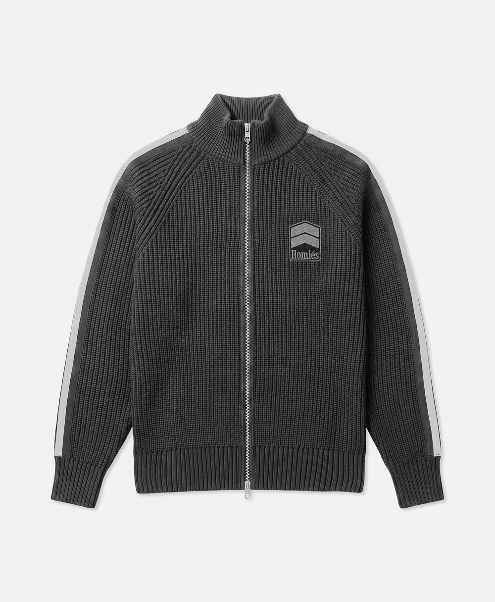 RACING ZIPPER CARDIGAN VINTAGE GREY
