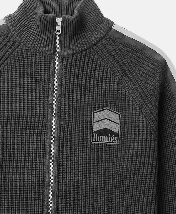 RACING ZIPPER CARDIGAN VINTAGE GREY