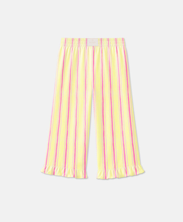 STRIPES PANTS GIRLS YELLOW PINK