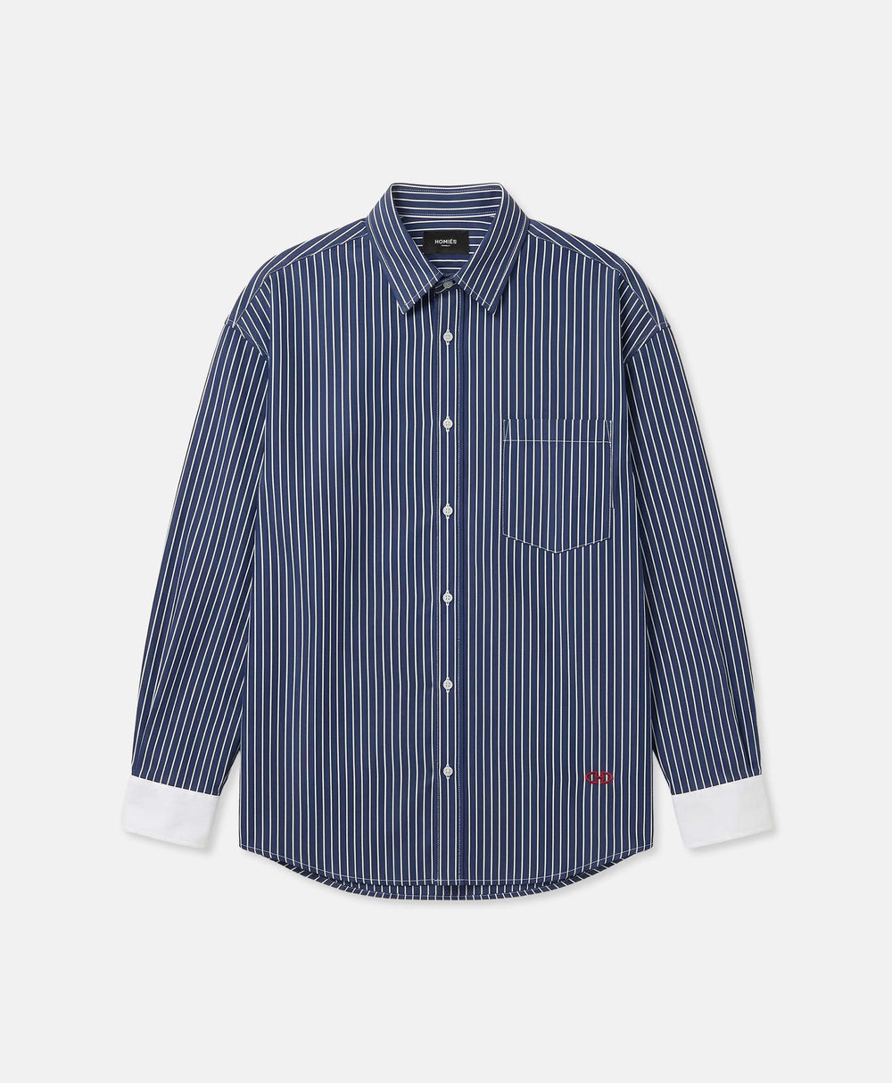 STRIPES SHIRT LONG SLEEVE NAVY