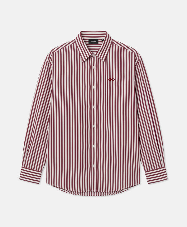 STRIPES SHIRT POPELIN BURGUNDY