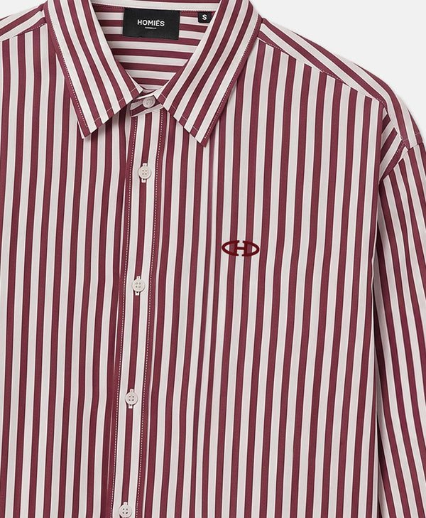 STRIPES SHIRT BURGUNDY