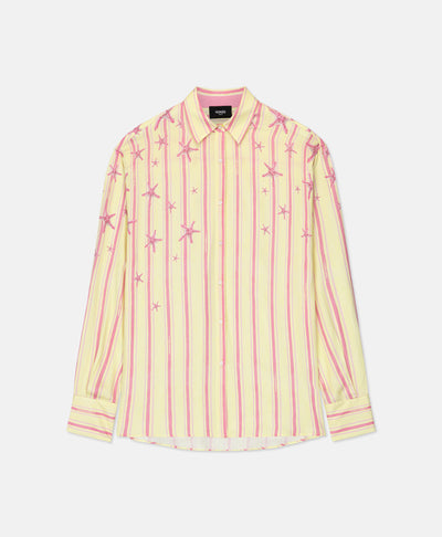 STRIPES WOMAN SHIRT YELLOW PINK