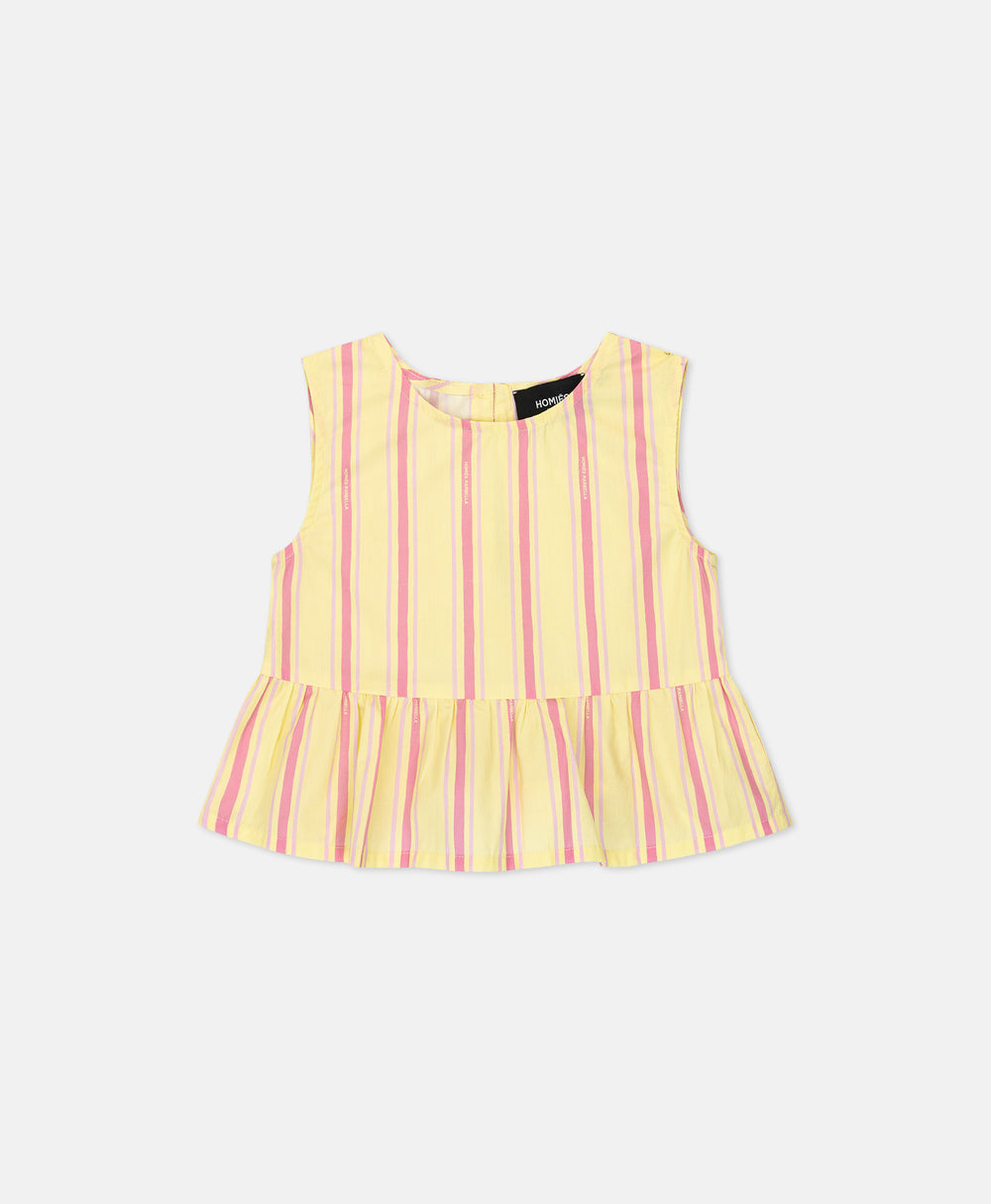 STRIPES TOP GIRLS YELLOW PINK