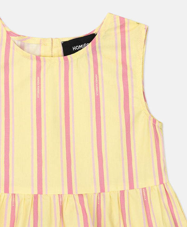 STRIPES TOP GIRLS YELLOW PINK