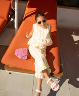 STRIPES TOP GIRLS YELLOW PINK