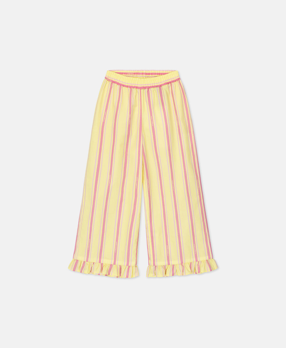 STRIPES PANTS GIRLS YELLOW PINK