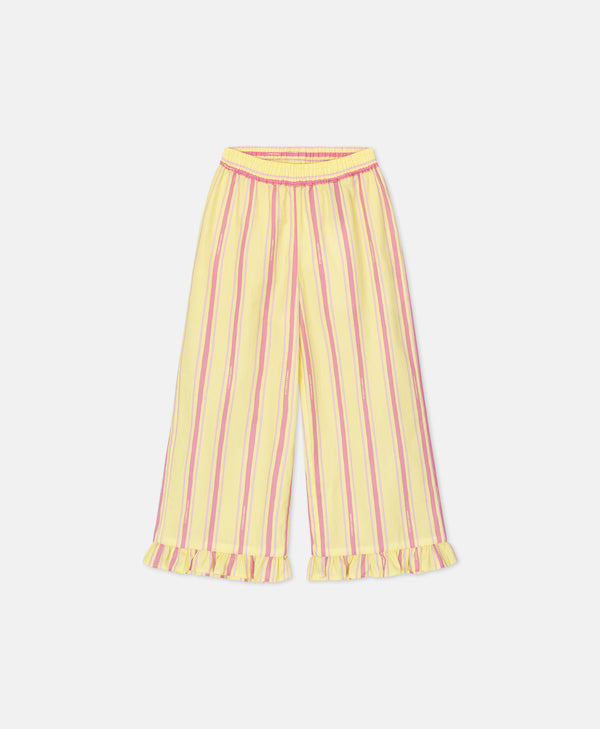 STRIPES PANTS GIRLS YELLOW PINK