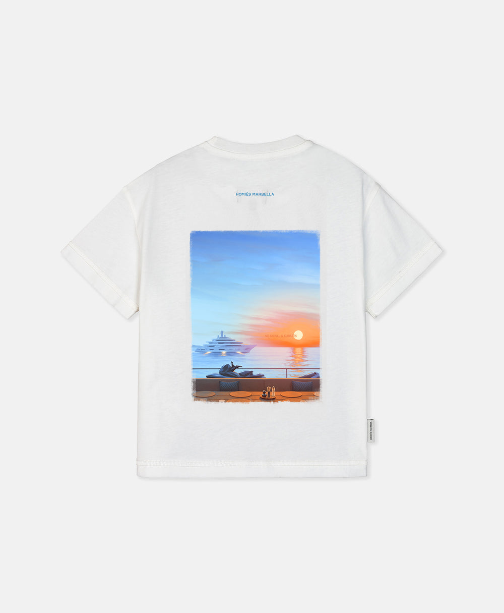 SUNSET & NO SIGNAL KIDS T-SHIRT WHITE