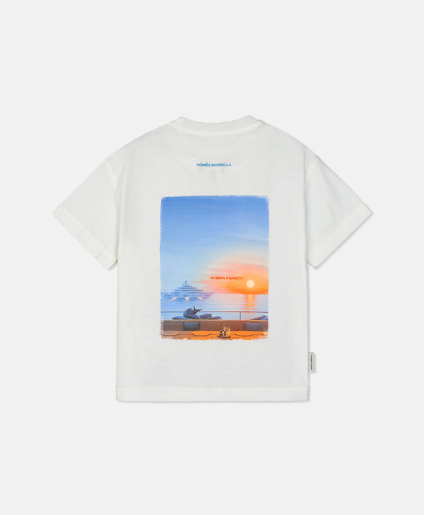 SUNSET & NO SIGNAL KIDS T-SHIRT WHITE