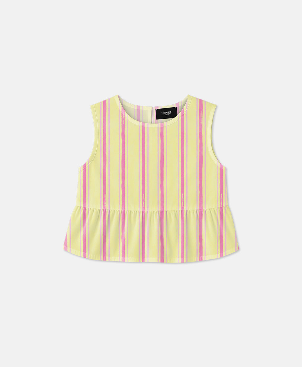 STRIPES TOP GIRLS YELLOW PINK