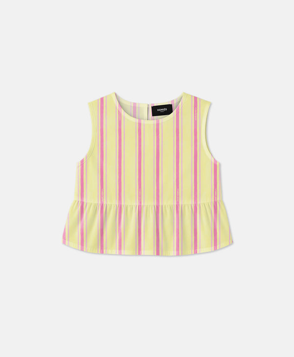 STRIPES TOP GIRLS YELLOW PINK