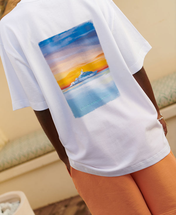 HOMIÉS SUNSET YACHT T-SHIRT VINTAGE WHITE