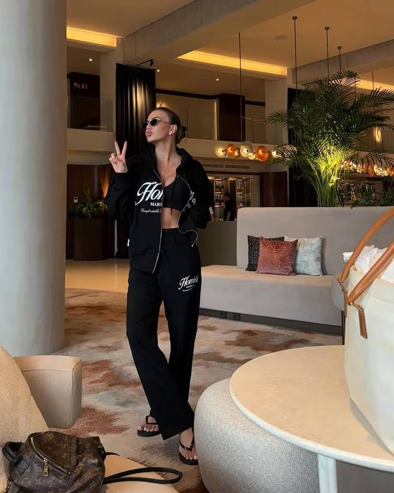 HOMIÉS ESSENTIALS HOODIE SET BLACK